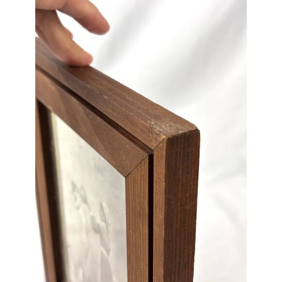 Vintage Sepia “Americana Woman Bathing” Print R. Hendrickson in Oak Wood Frame - Picture 9 of 11